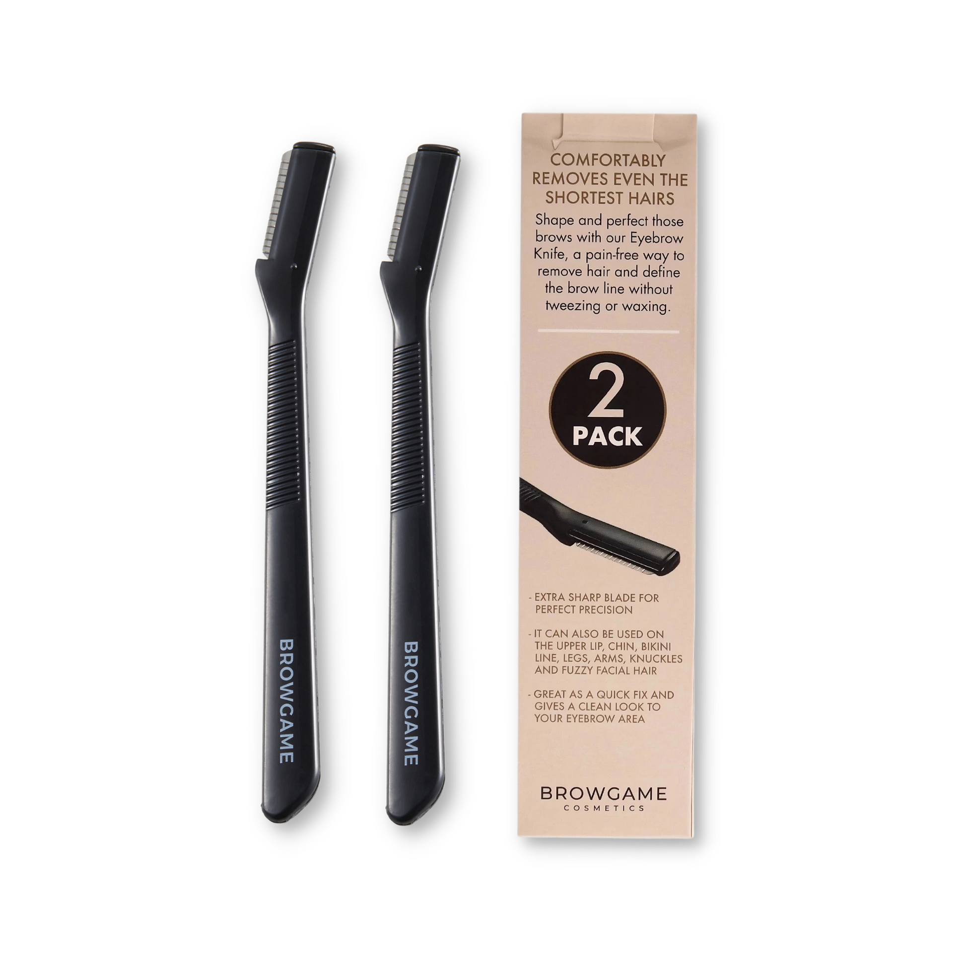 Browgame Cosmetics Eyebrow Shaping Knife Duo Pack