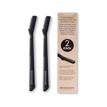 Browgame Cosmetics Eyebrow Shaping Knife Duo Pack