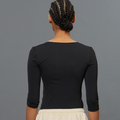 Black BeGood ¾ sleeve shaping top, a stylish beauty clothing piece with fitted design and comfortable fabric.