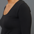 BeGood ¾ sleeve shaping top in black, featuring a fitted design and smooth fabric for a flattering, comfortable fit.