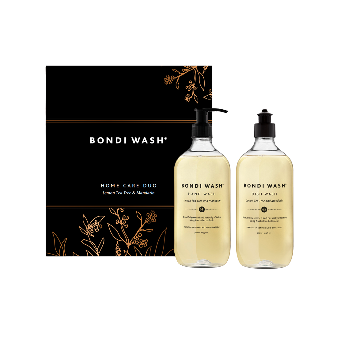 Bondi Wash Home Care Duo hand soap in Lemon Tea Tree and Mandarin scents
