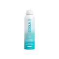 Coola Zinc Oxide Sunscreen Spray SPF30, fragrance-free, in a spray bottle with clear label and white cap, suitable for face and body.