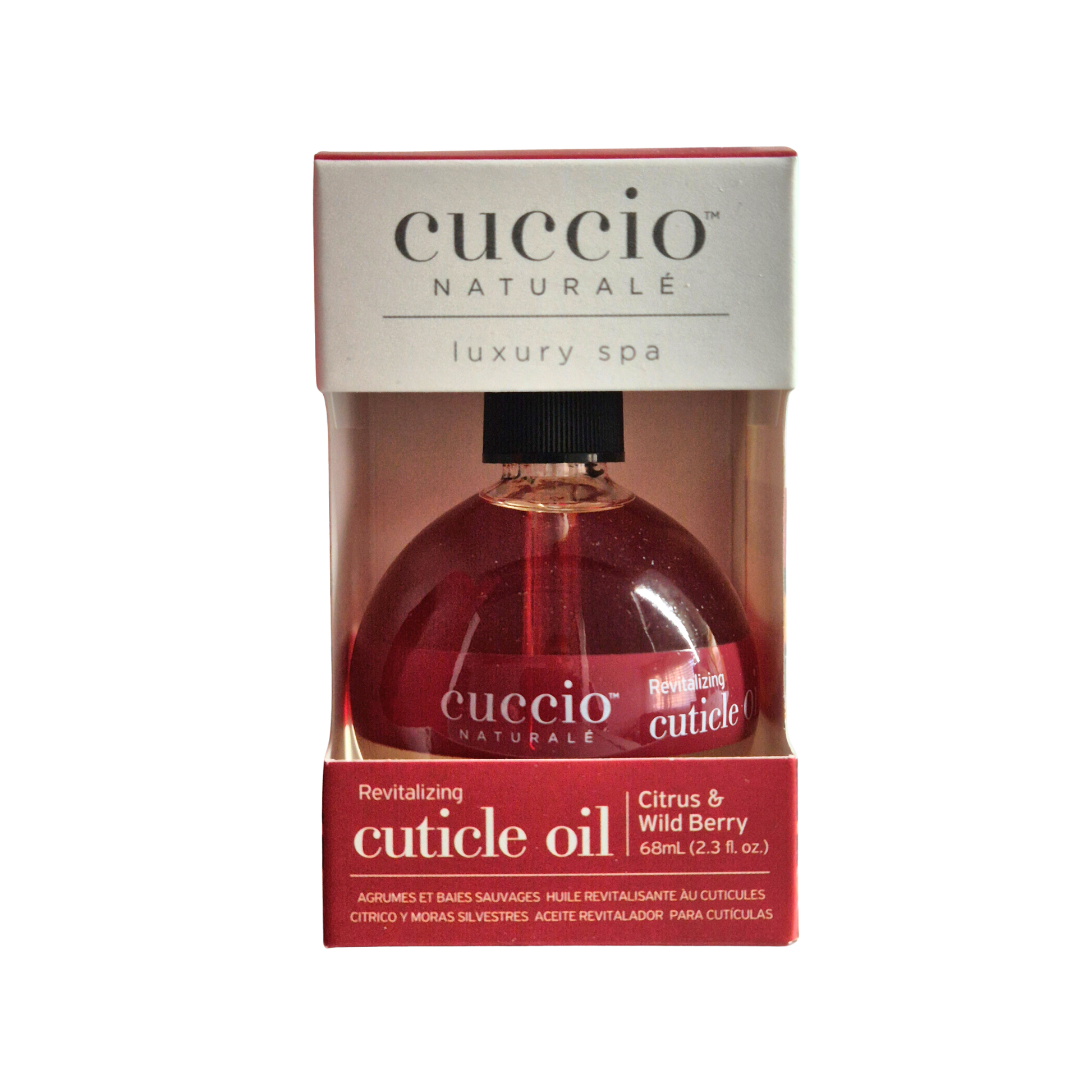 Cuccio Naturalé Citrus & Wild Berry Cuticle Revitalizing Oil in 68ml bottle, moisturizing cuticle cream and oil for healthy nails.