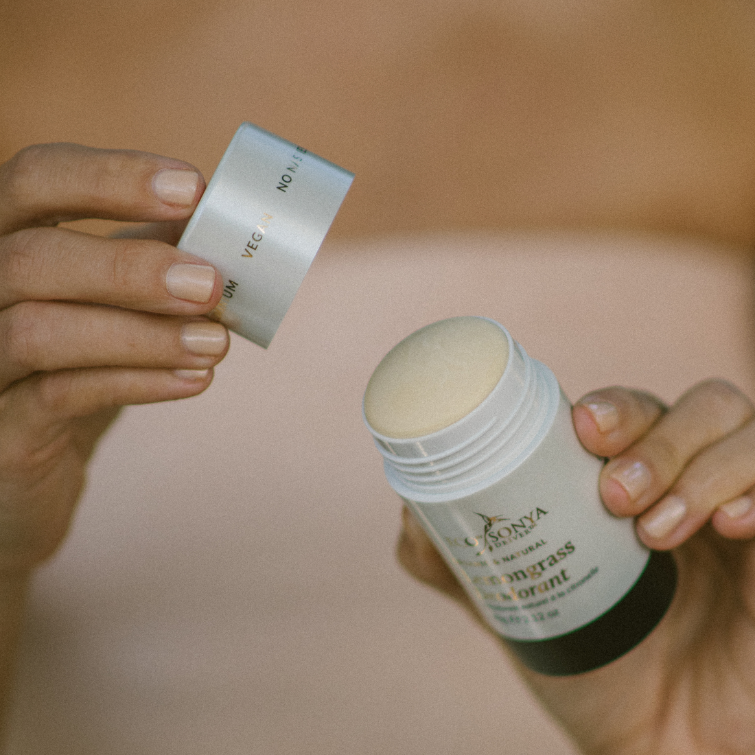 Eco By Sonya Driver lemongrass natural deodorant stick showing the product with a clean, minimalist design.