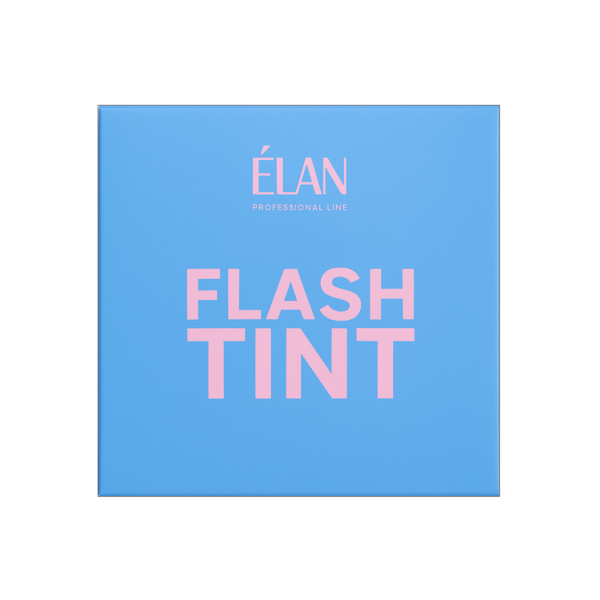 Elan Flash Tint product packaging with blue background and pink text