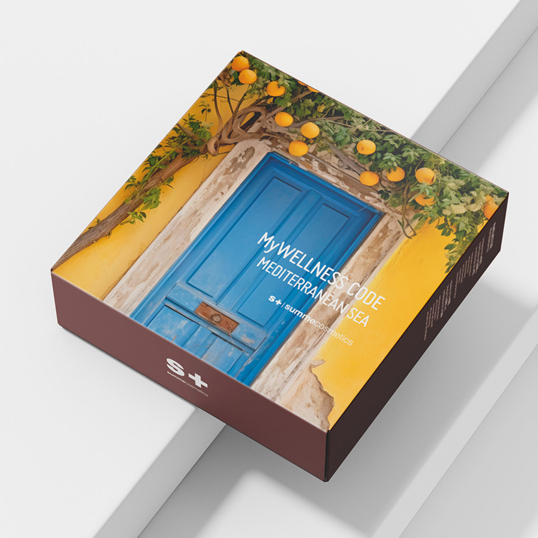 Product packaging with a blue door design and 'My Wellness Code' text on a white background
