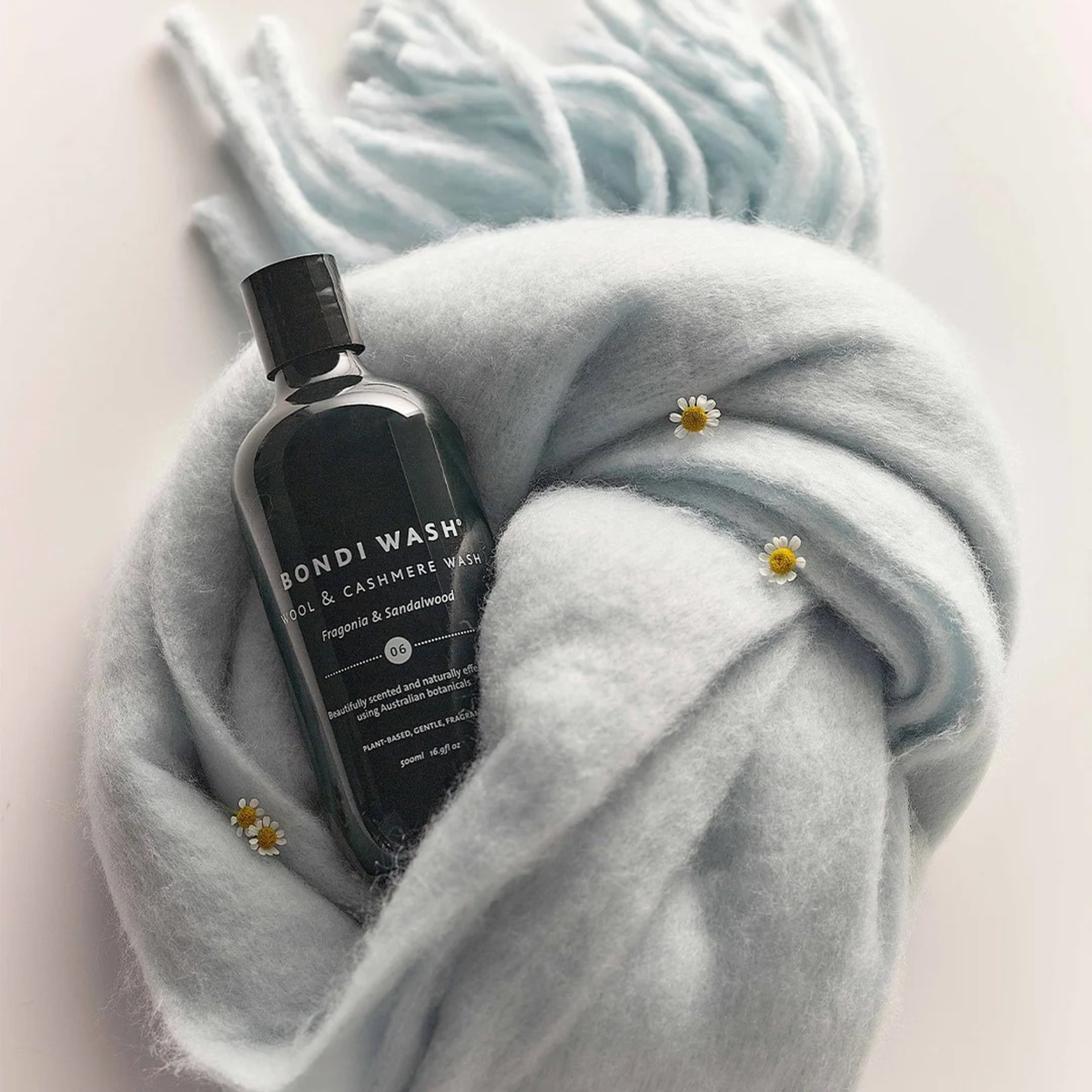 Bondi Wash Wool & Cashmere Wash detergent bottle for gently cleaning wool and cashmere garments