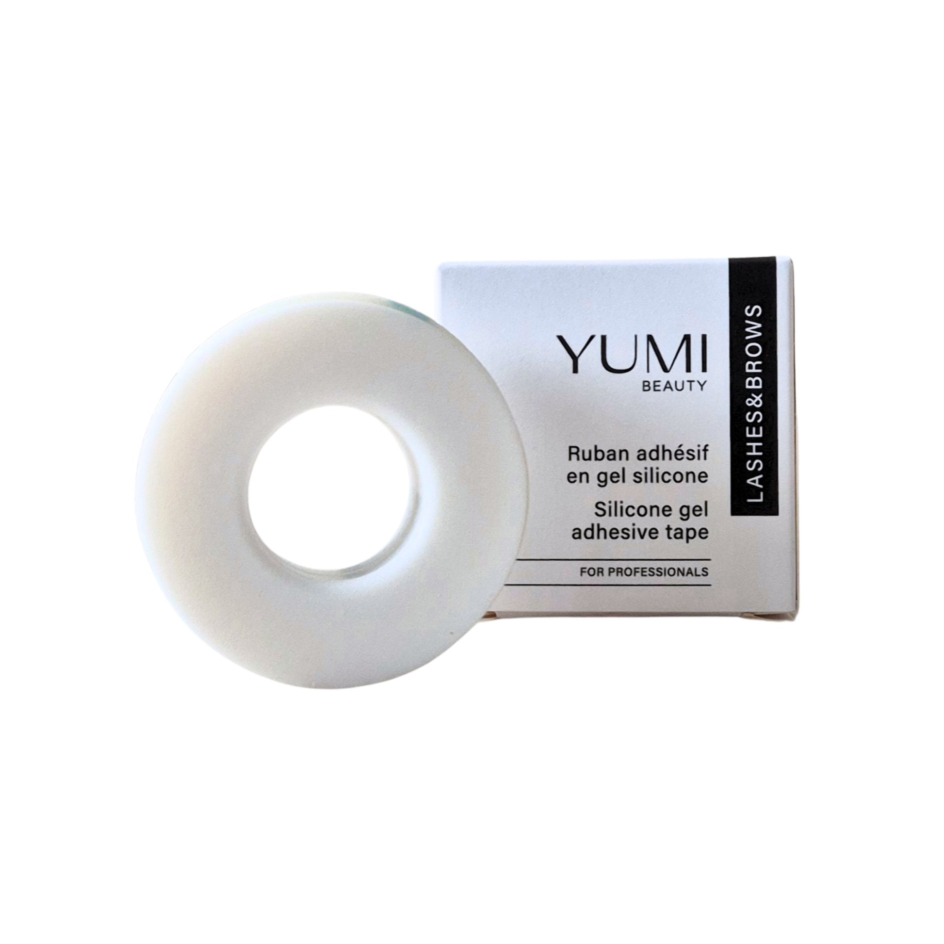 Yumi Lashes silicone gel adhesive tape for lashes and brows, flexible and skin-friendly for professional beauty applications.