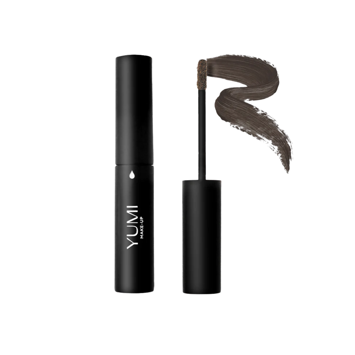 Yumi Makeup Brow Filler in Dark Brown, a compact brow product with a brush applicator for natural-looking, defined eyebrows.