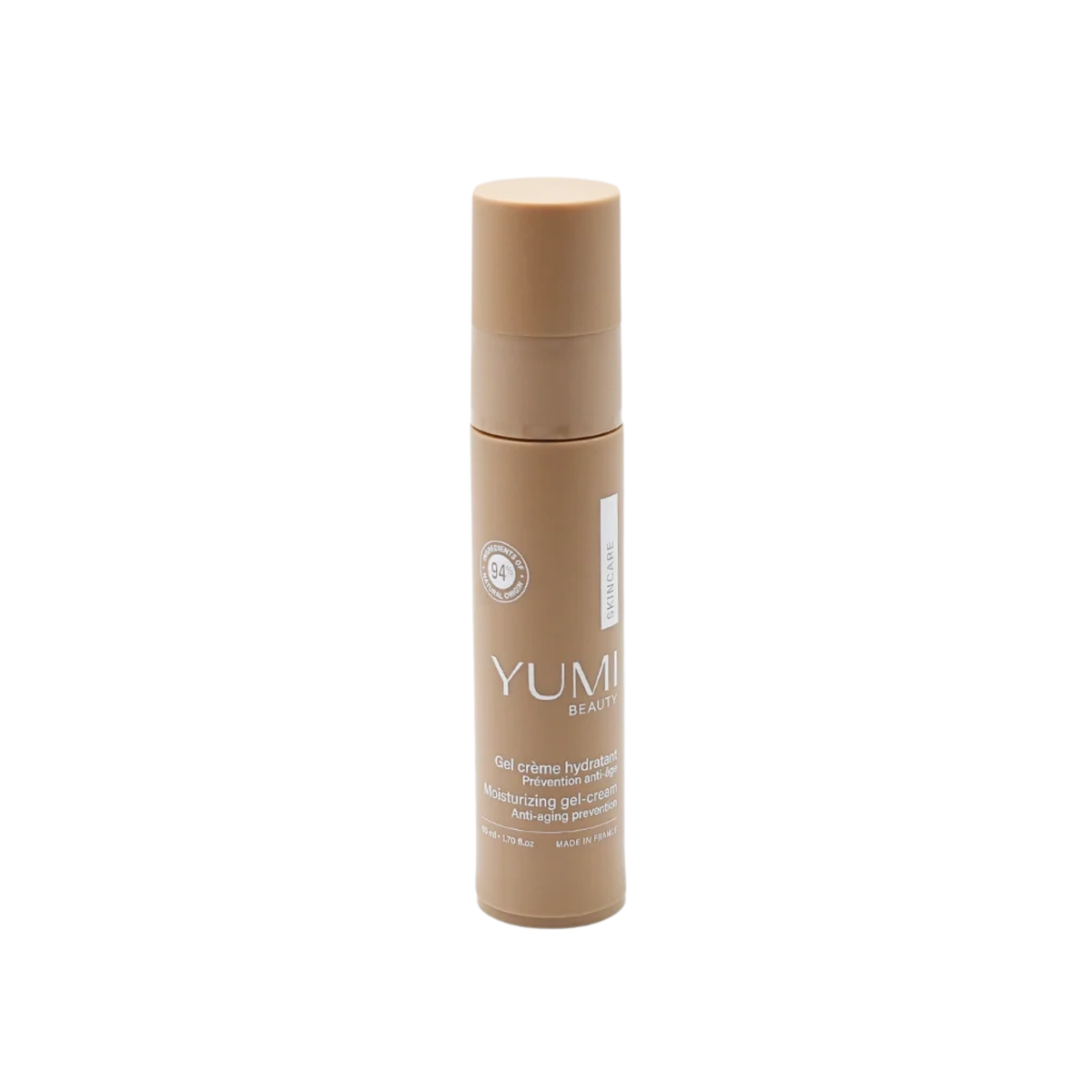 Yumi Skincare Moisturizing Gel-Cream in 50ml jar, lightweight lotion and moisturizer with anti-aging properties.