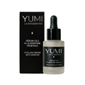 Yumi Lashes & Brow eyelash serum with keratin, showing the serum bottle with applicator brush and branding details.