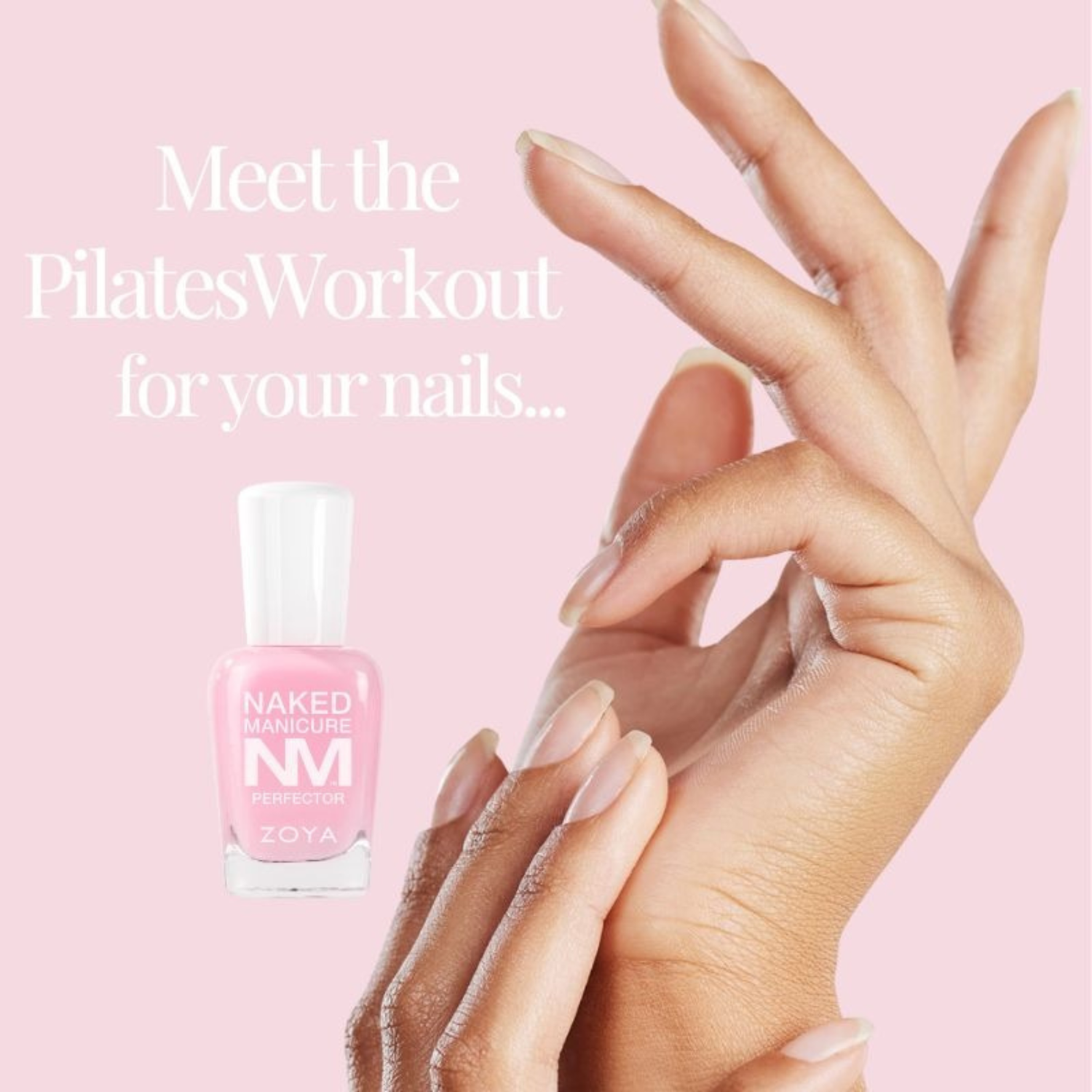 Zoya Naked Manicure Perfector Plus in Opal Pink, a close-up of the sleek, pink-toned nail product with the Zoya branding.
