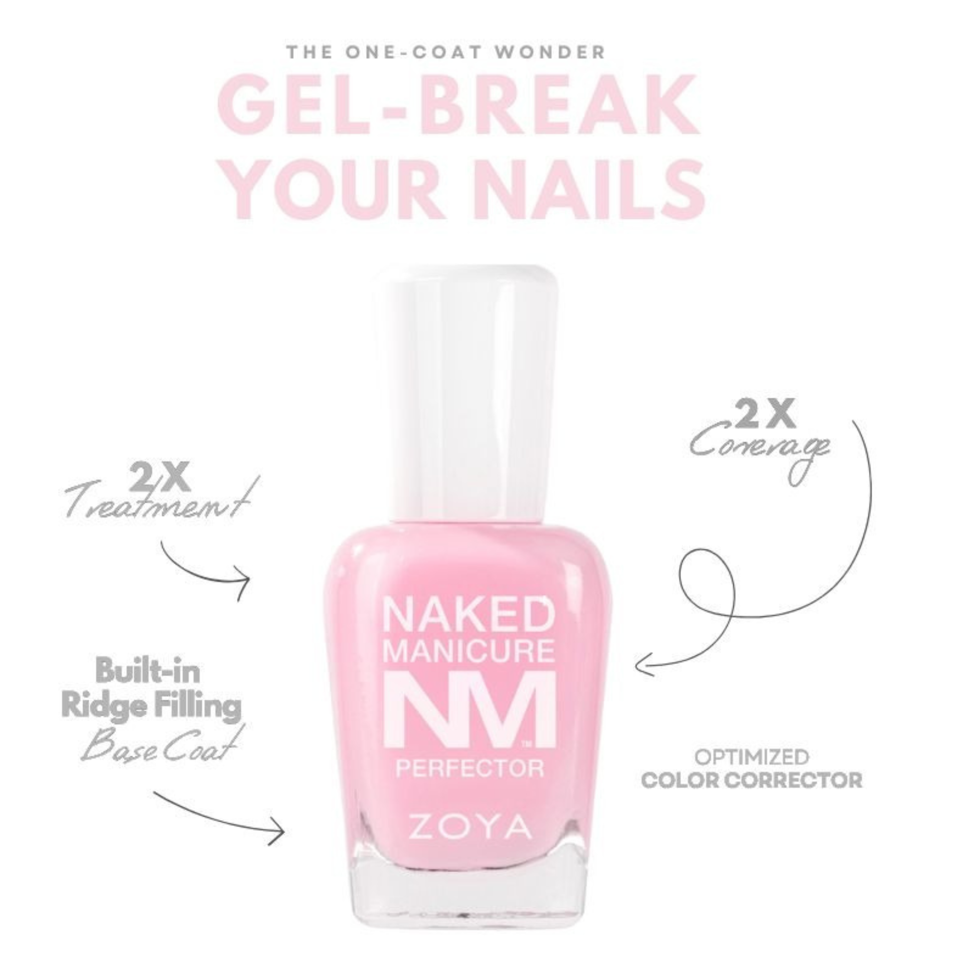 Zoya Naked Manicure Perfector Plus in Opal Pink showing a close-up of the pink tinted nail buffer and applicator.