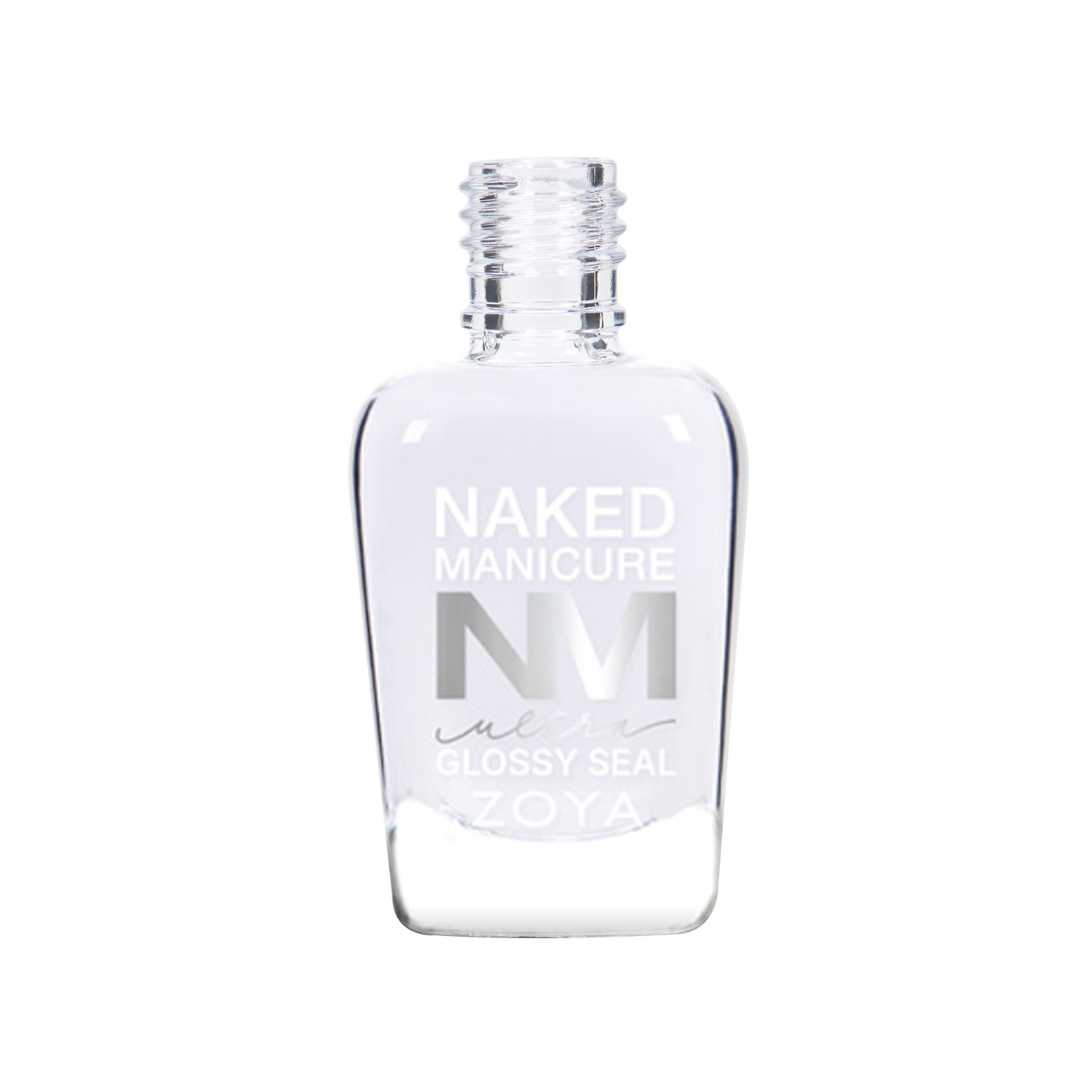 Zoya Naked Manicure Ultra Glossy Seal Top Coat bottle showing clear, shiny finish for nail polish protection and shine.