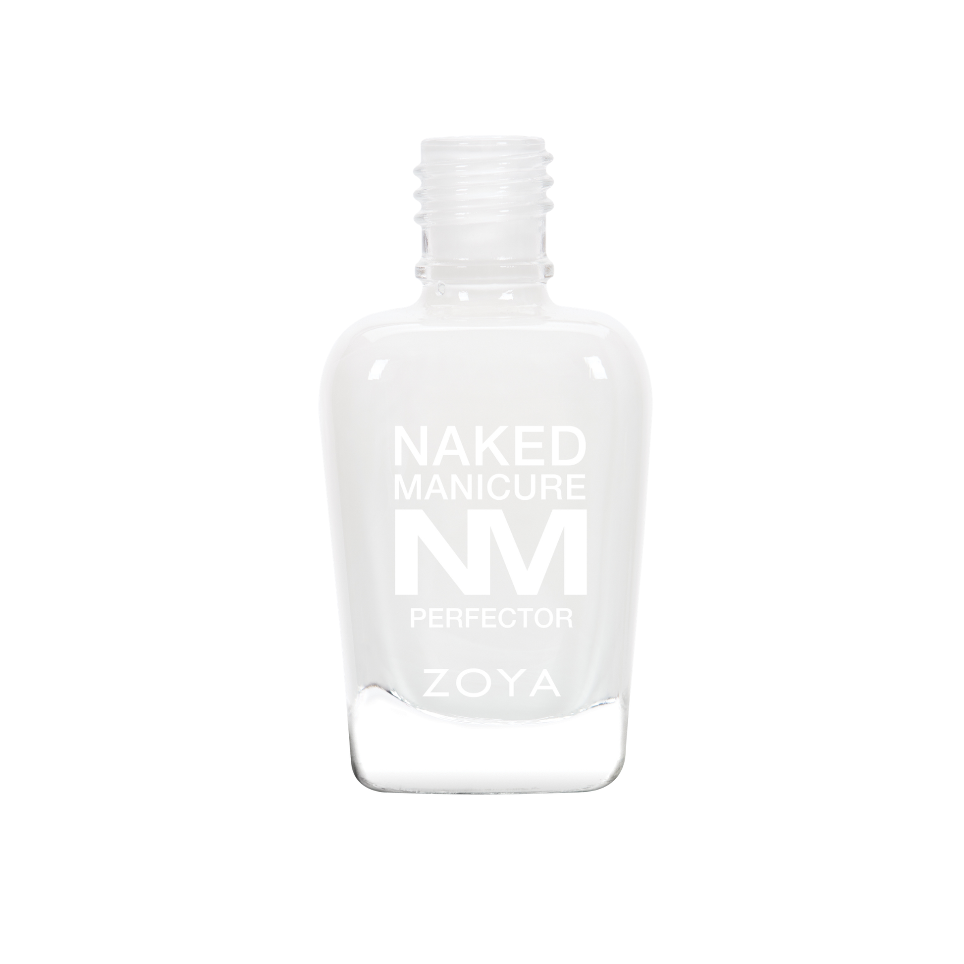 Zoya Naked Manicure Tip Perfector in a 15ml white bottle, designed to enhance and perfect nail tips for a natural look.