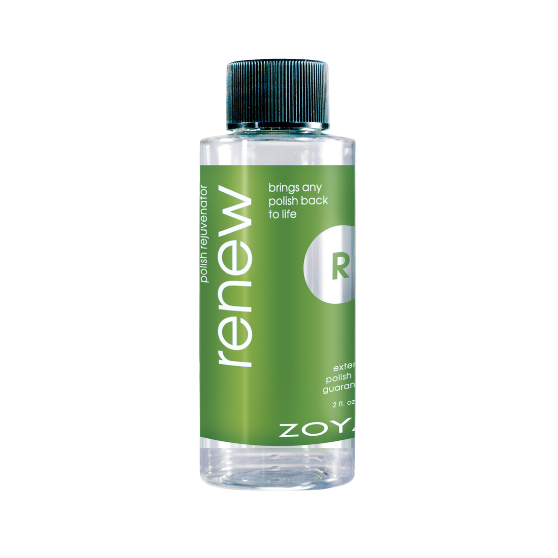 Bottle of Zoya Renew polish restorer on a white background
