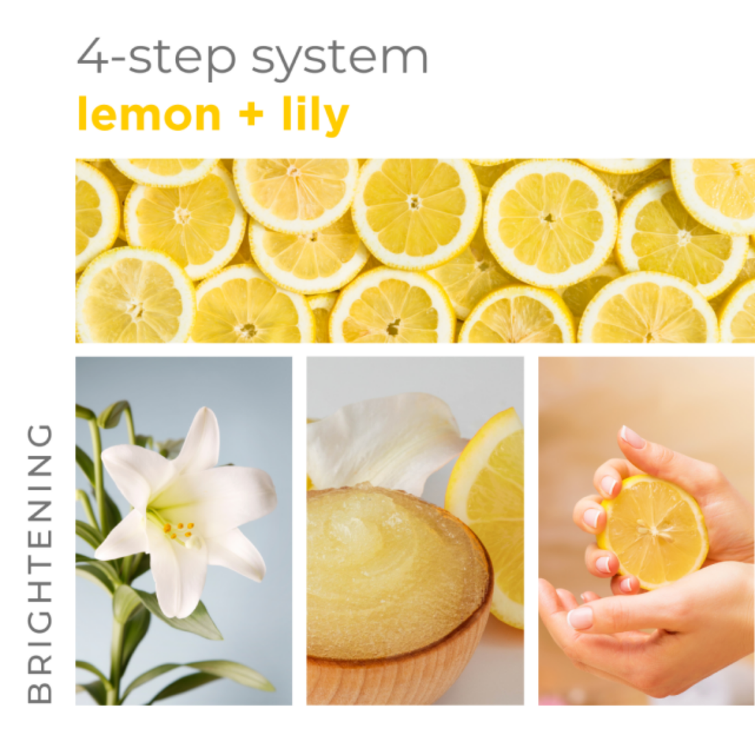 BCL SPA Brightening Lemon and Lily 4-step manicure and pedicure system with kojic acid in a box set.