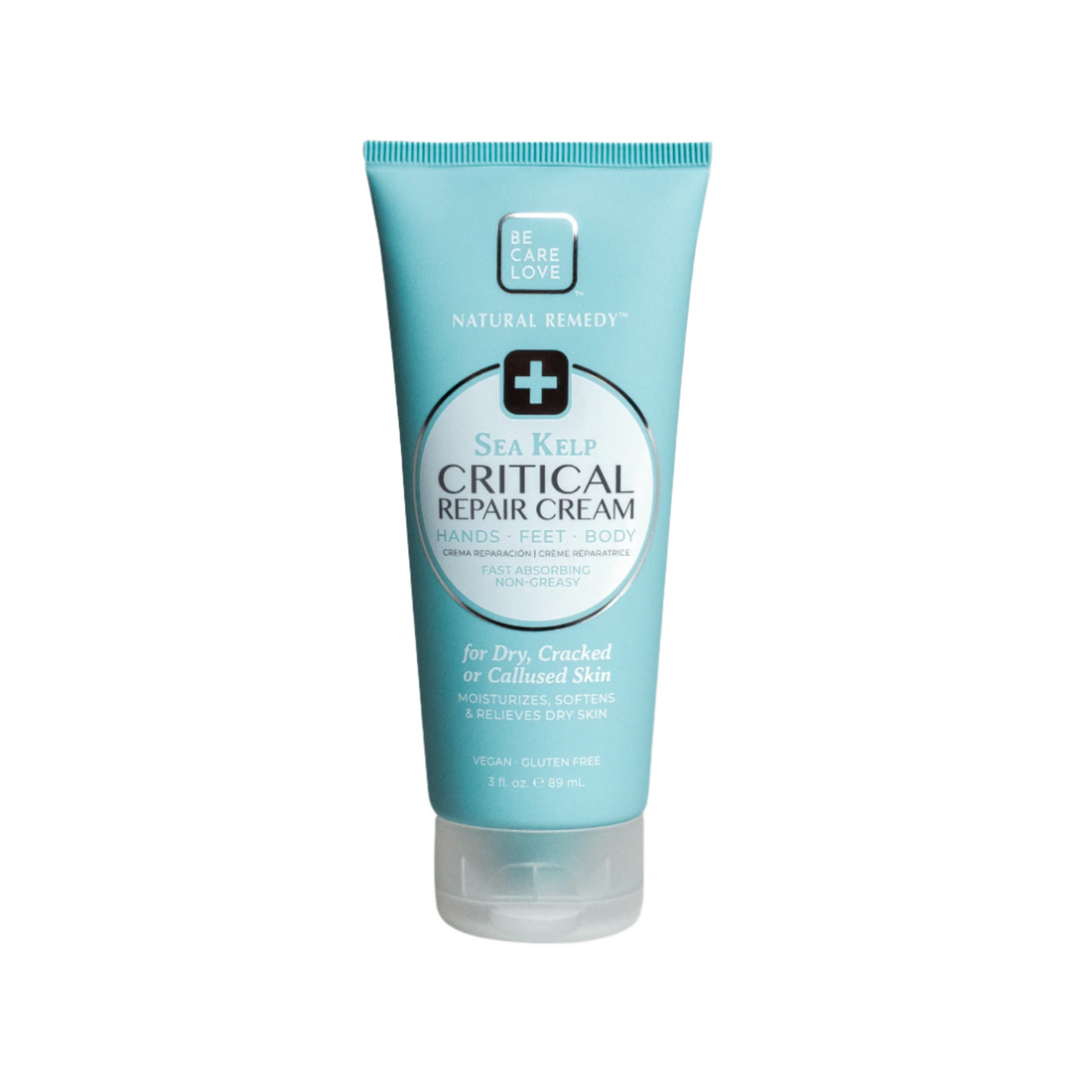 BCL SPA Natural Remedy Critical Repair Cream 89ml for manicure and pedicure, featuring a white jar with a clear lid and label.