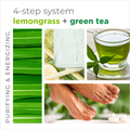 BCL SPA Purifying Lemongrass and Green Tea 4-step manicure and pedicure system with natural ingredients and refreshing scents.