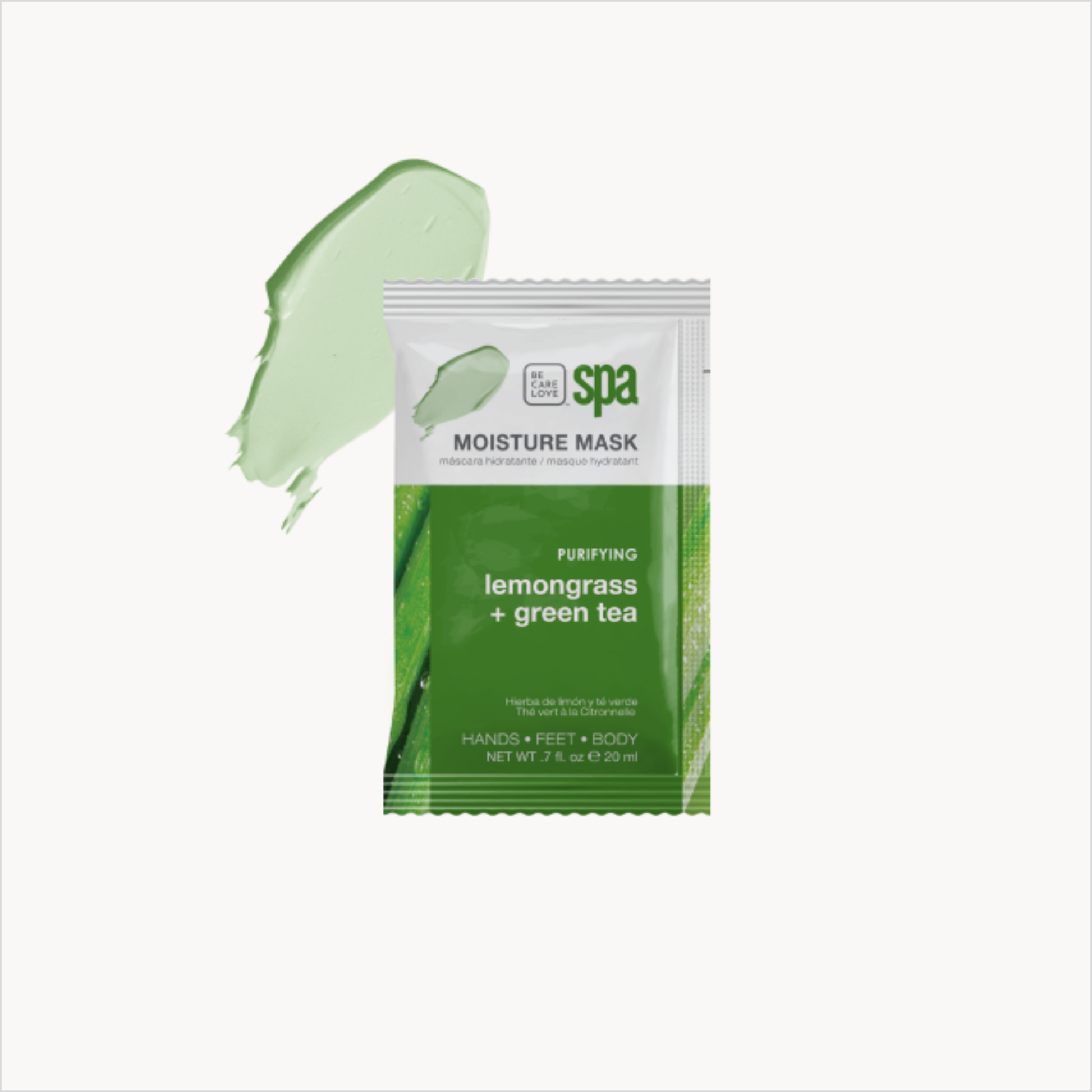 BCL SPA Purifying Lemongrass and Green Tea 4-step manicure and pedicure system in a packet box set.