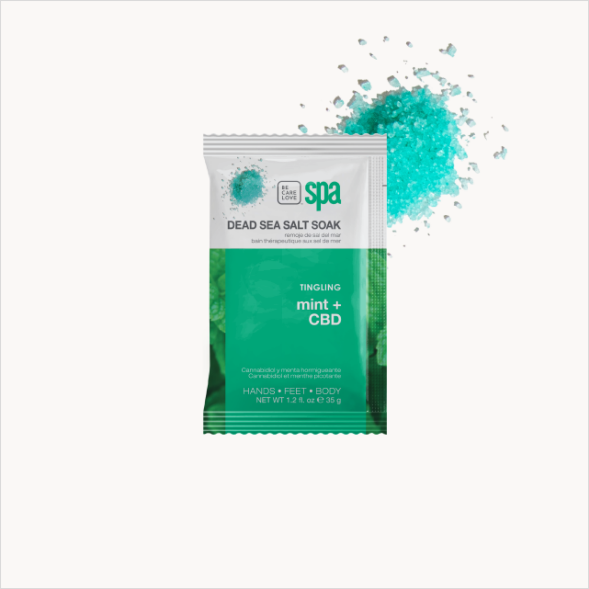 BCL SPA Tingling Mint 4 Step Manicure & Pedicure System in a box, includes four products for nail care and skin refreshment.