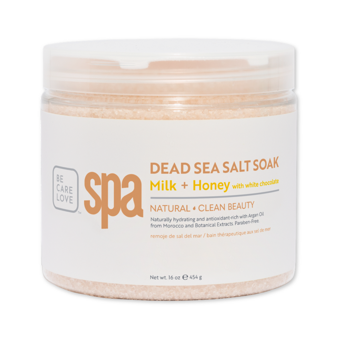 BCL SPA Ultra Moisturizing Milk and Honey with White Chocolate Dead Sea Salt Soak for manicure and pedicure treatments