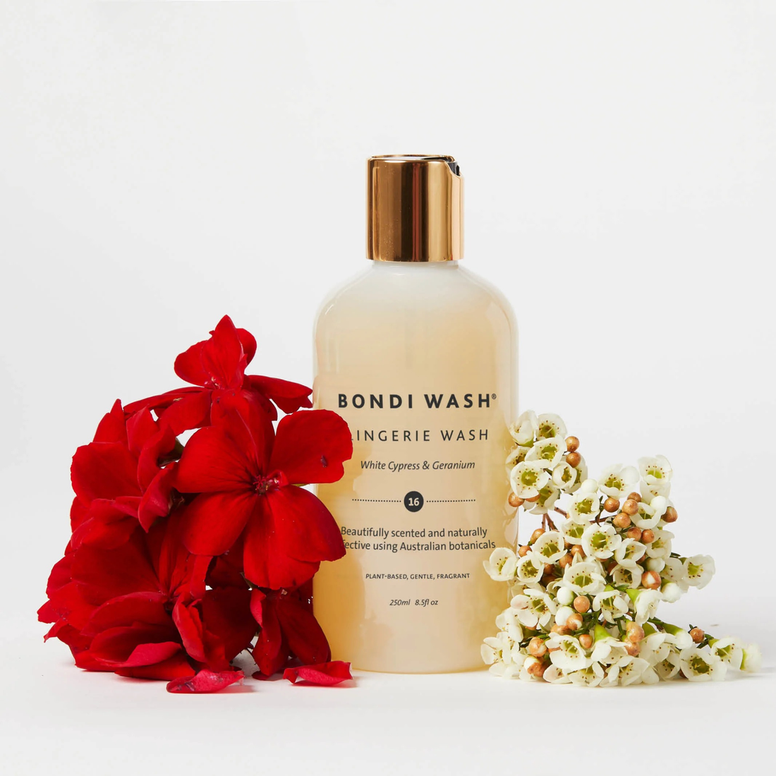 Bondi Wash lingerie wash detergent in 250ml bottle, gentle formula for delicate fabrics and lingerie cleaning.