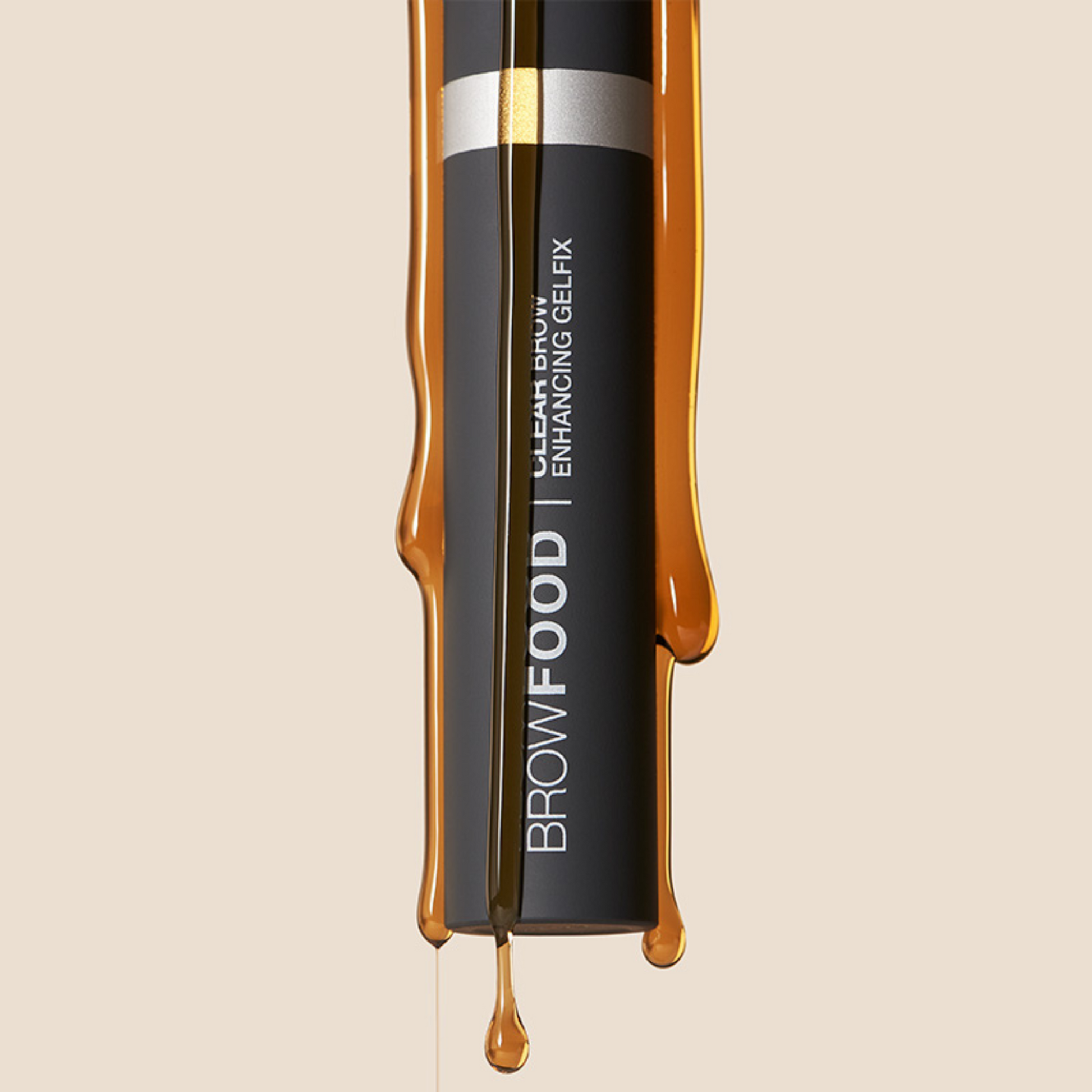 Clear brow gel from JB Cosmetics Browfood Enhancing Gelfix for shaping and defining eyebrows, 8ml, with a transparent, lightweight formula.