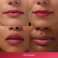 Coola Mineral Liplux Organic Tinted Lip Balm with SPF30, Firecracker shade, featuring a sleek tube and vibrant tint.
