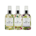 Cuccio Naturalé Botanicals Dry Body Oil set featuring multiple 109ml bottles with botanical-infused moisturizing body oils.