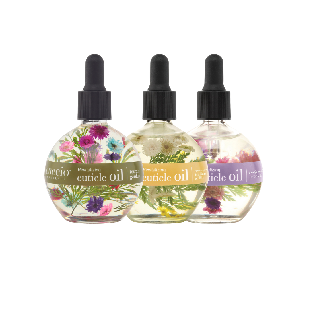 Cuccio Naturalé Botanicals Garden Set with cuticle revitalizing oil and cream for nourishing, natural nail and cuticle care.