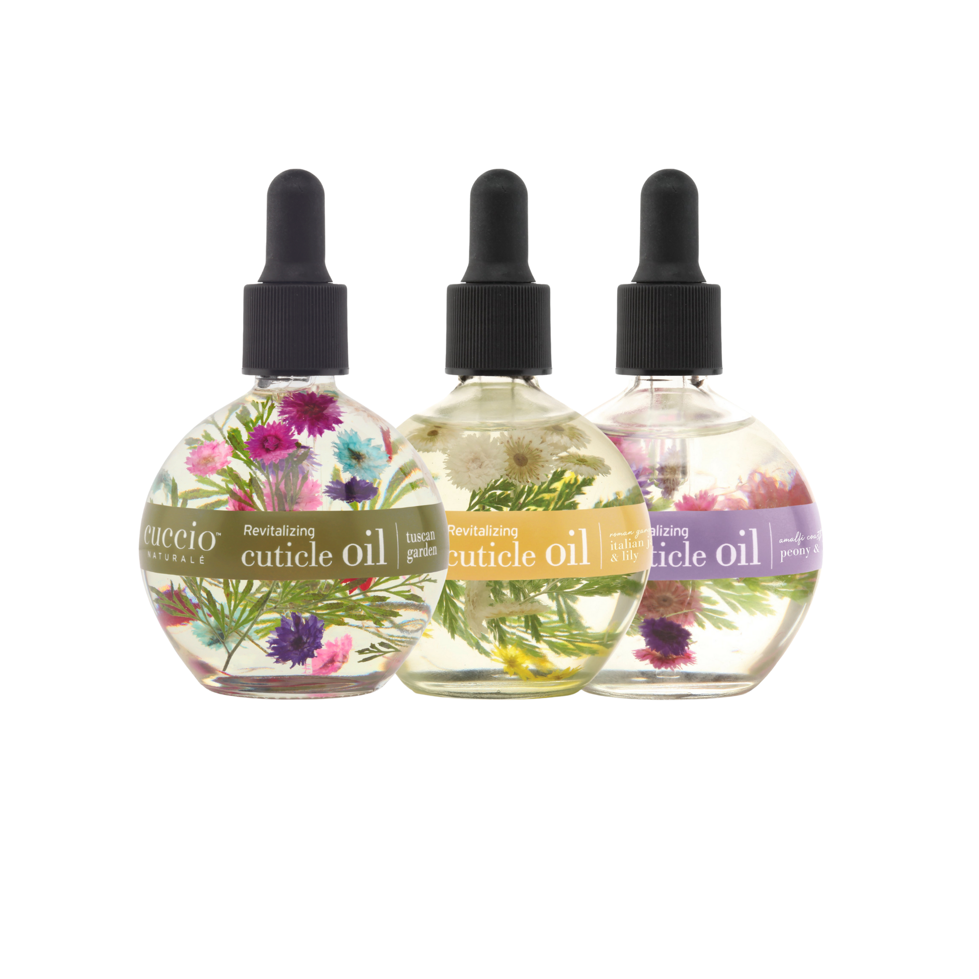 Cuccio Naturalé Botanicals Garden Set with cuticle revitalizing oil and cream for nourishing, natural nail and cuticle care.