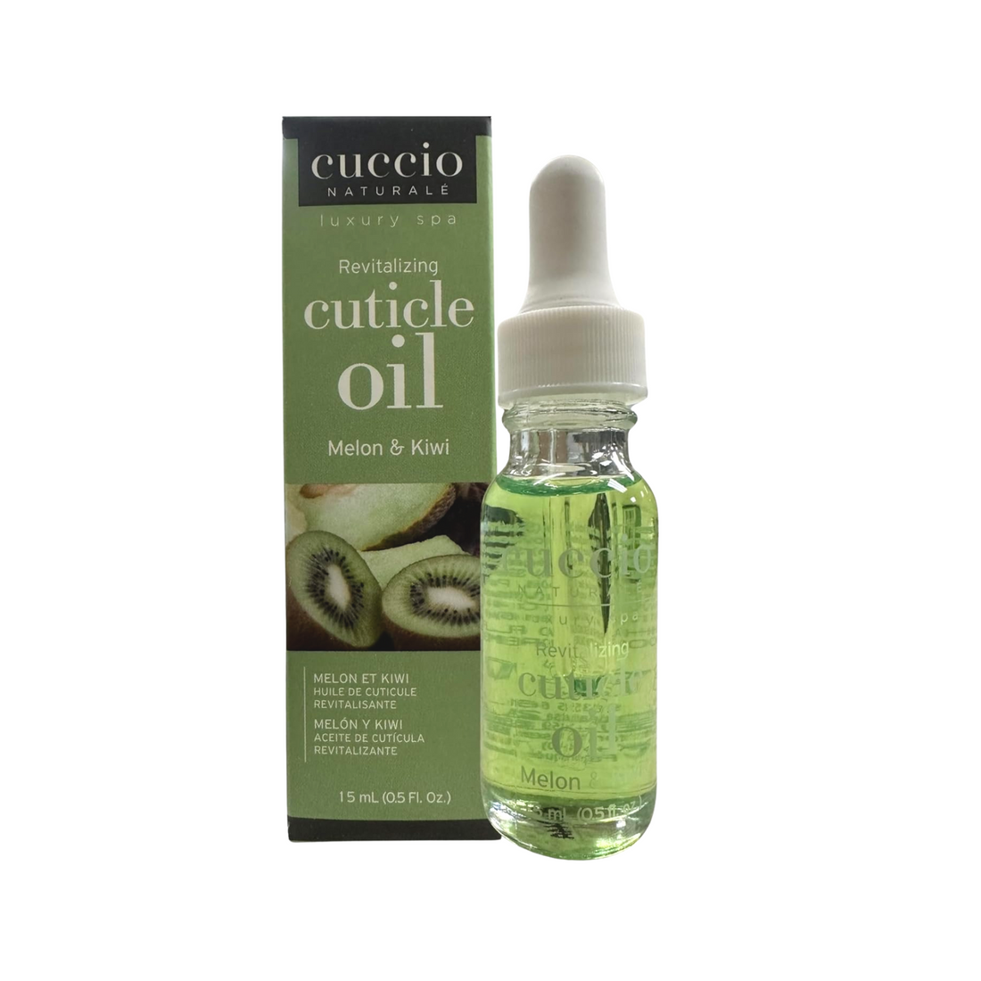 Cuccio Naturalé Cuticle Revitalizing Oil with melon and kiwi, 15ml, nourishing cuticle cream and oil for healthy nails.