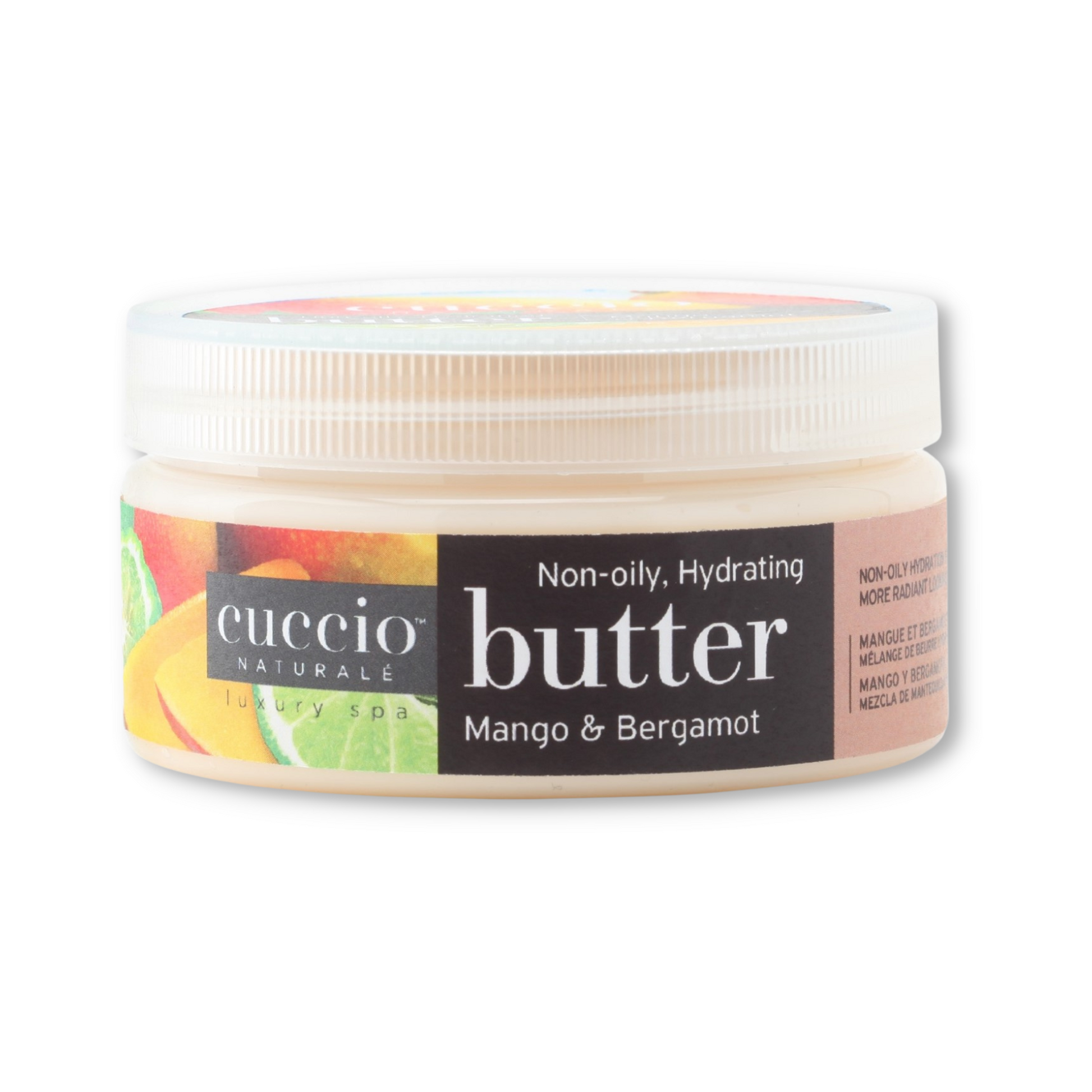 Cuccio Naturalé Mango & Bergamot Hydrating Butter lotion and moisturizer in a 226g container, with fresh mango and bergamot scent.