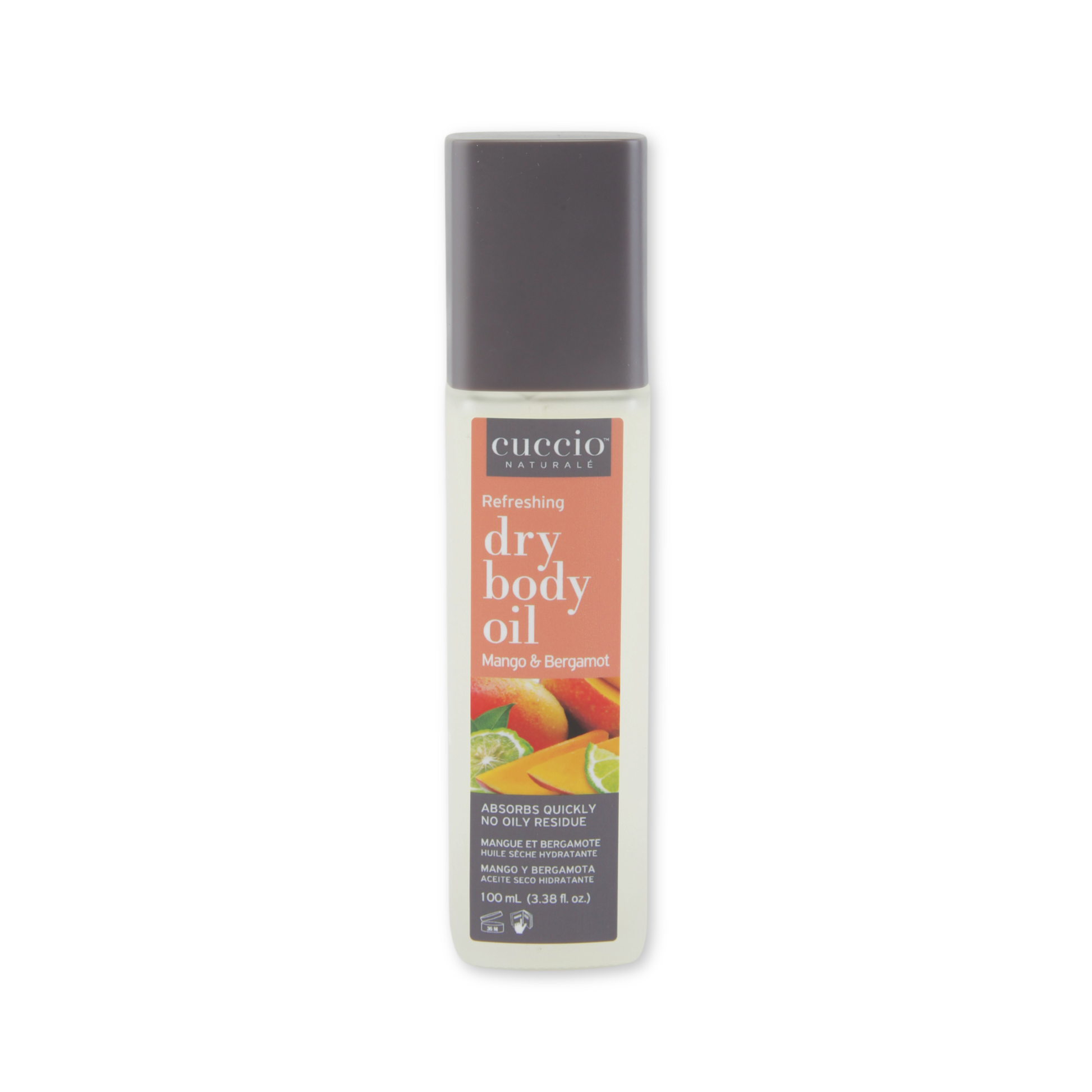 Cuccio Naturalé Refreshing Dry Body Oil with mango and bergamot, 100ml, featuring smooth, nourishing oil for healthy skin.
