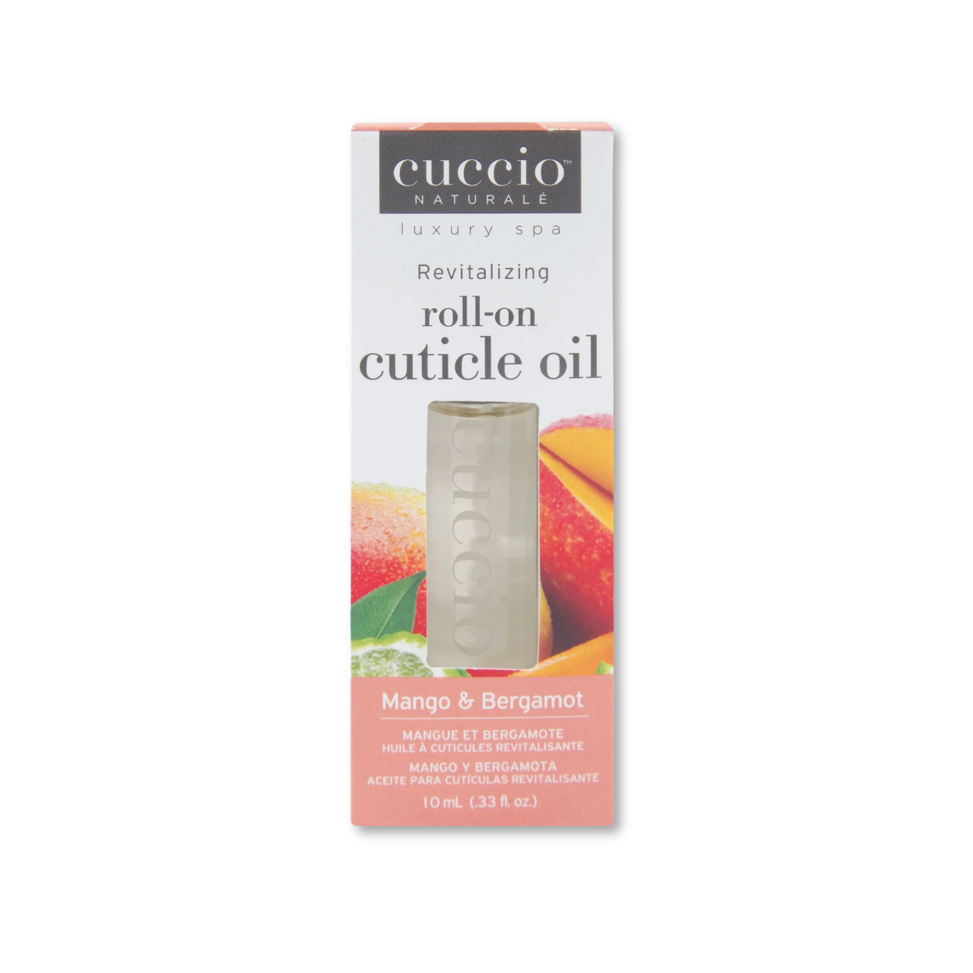 Cuccio Naturalé Revitalizing Mango & Bergamot cuticle oil roll-on, 10ml, nourishing treatment for healthy cuticles.