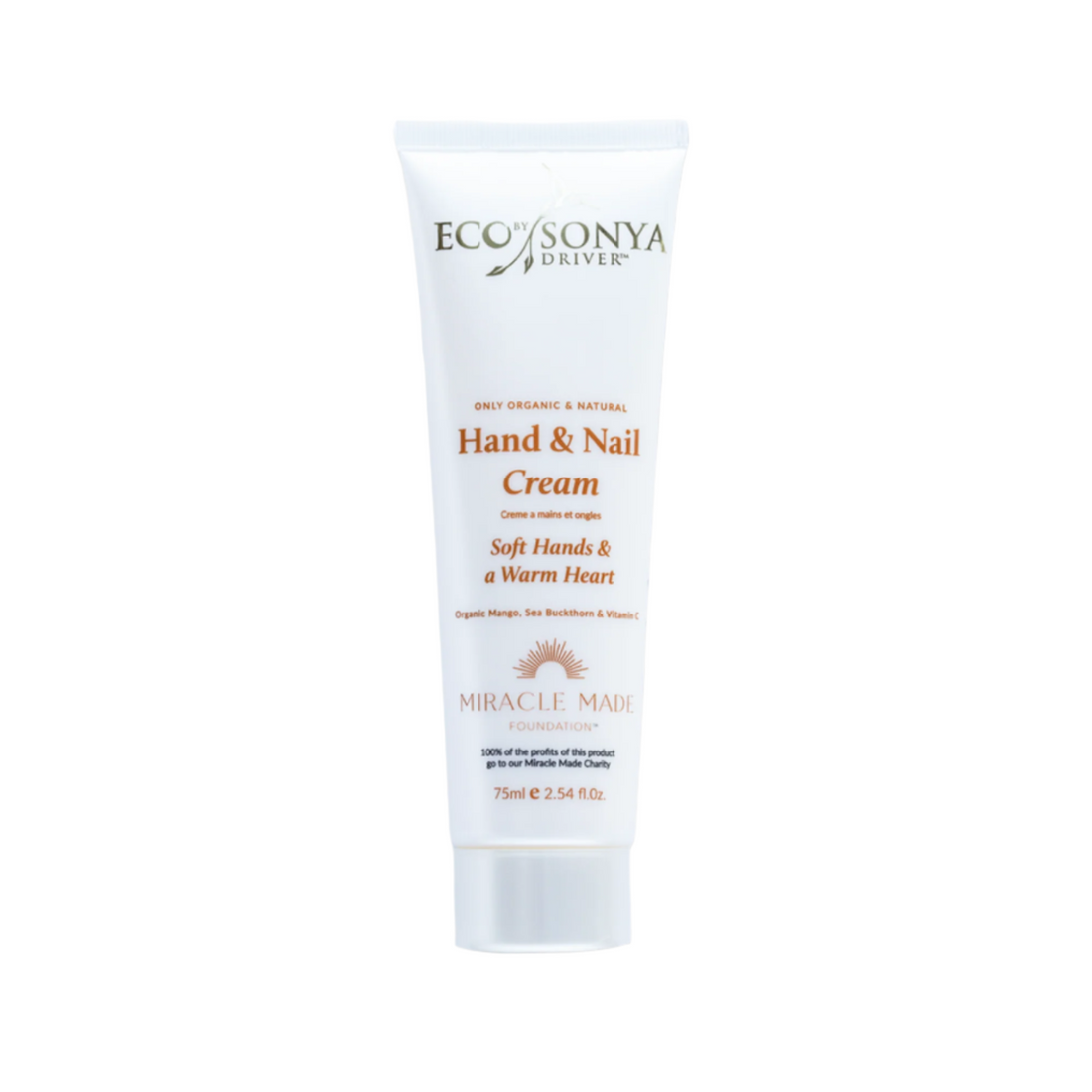 Eco by Sonya Driver Hand and Nail Cream in a sleek tube, designed to moisturize and nourish hands and nails.
