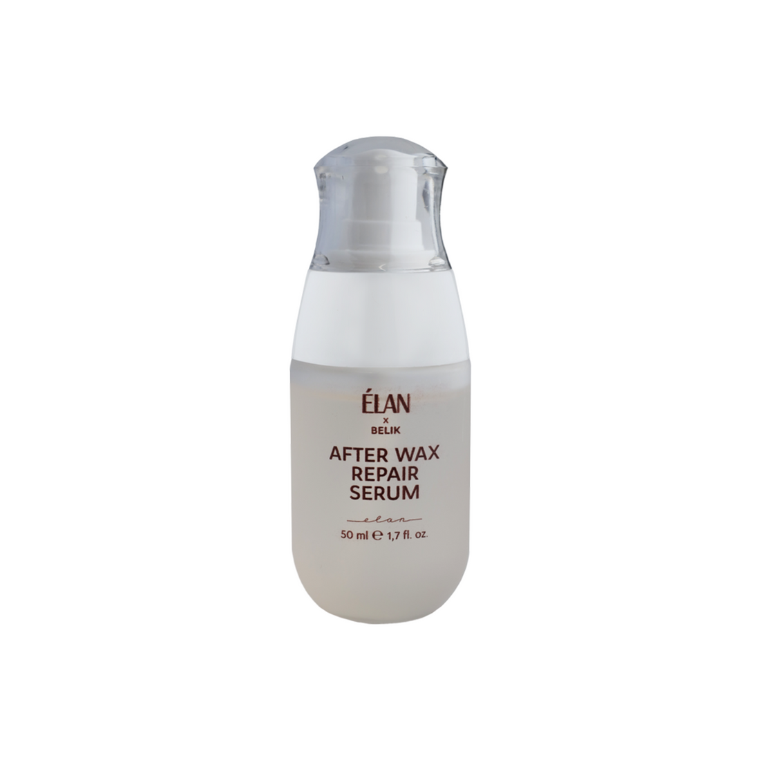 Élan After Wax Repair Serum for lashes and brows by Élan Cosmetics, clear bottle with dropper, soothing skincare for post-waxing.