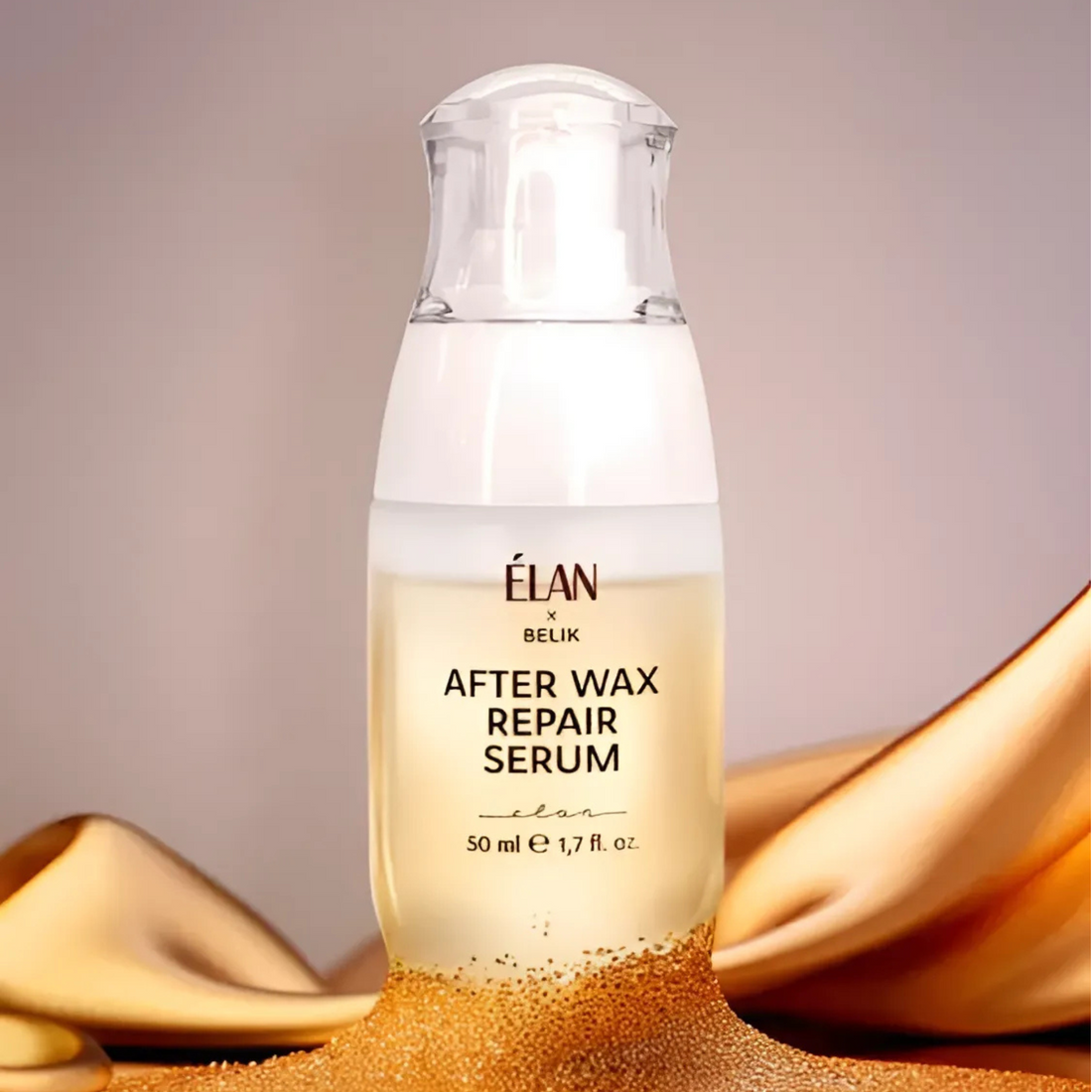 Élan After Wax Repair Serum for lashes and brows by Élan Cosmetics, clear bottle with dropper, soothing skincare for post-waxing.