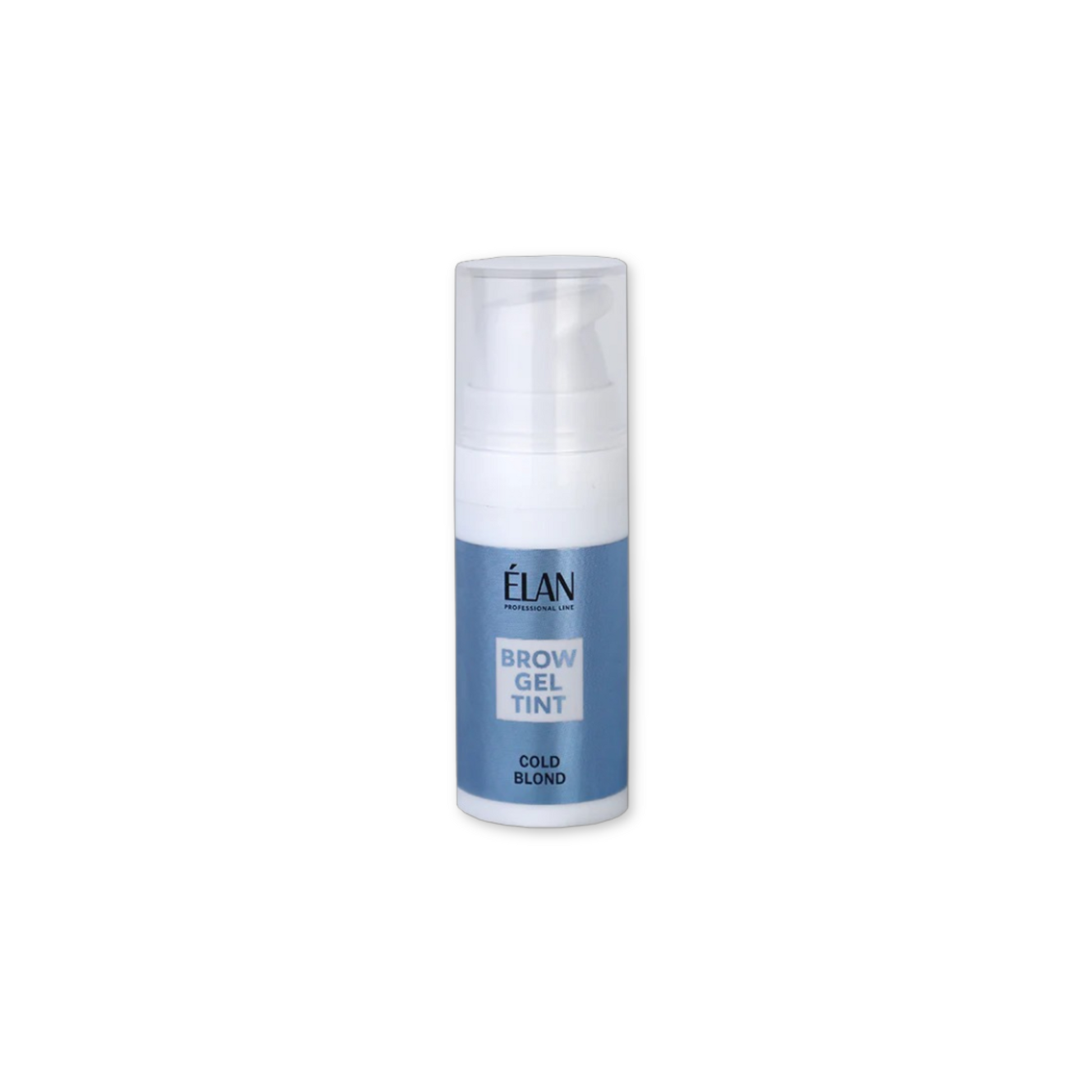 Élan Brow Gel Tint in Cold Blond, a lash and brow tint with airless packaging, showing the product in a sleek container.