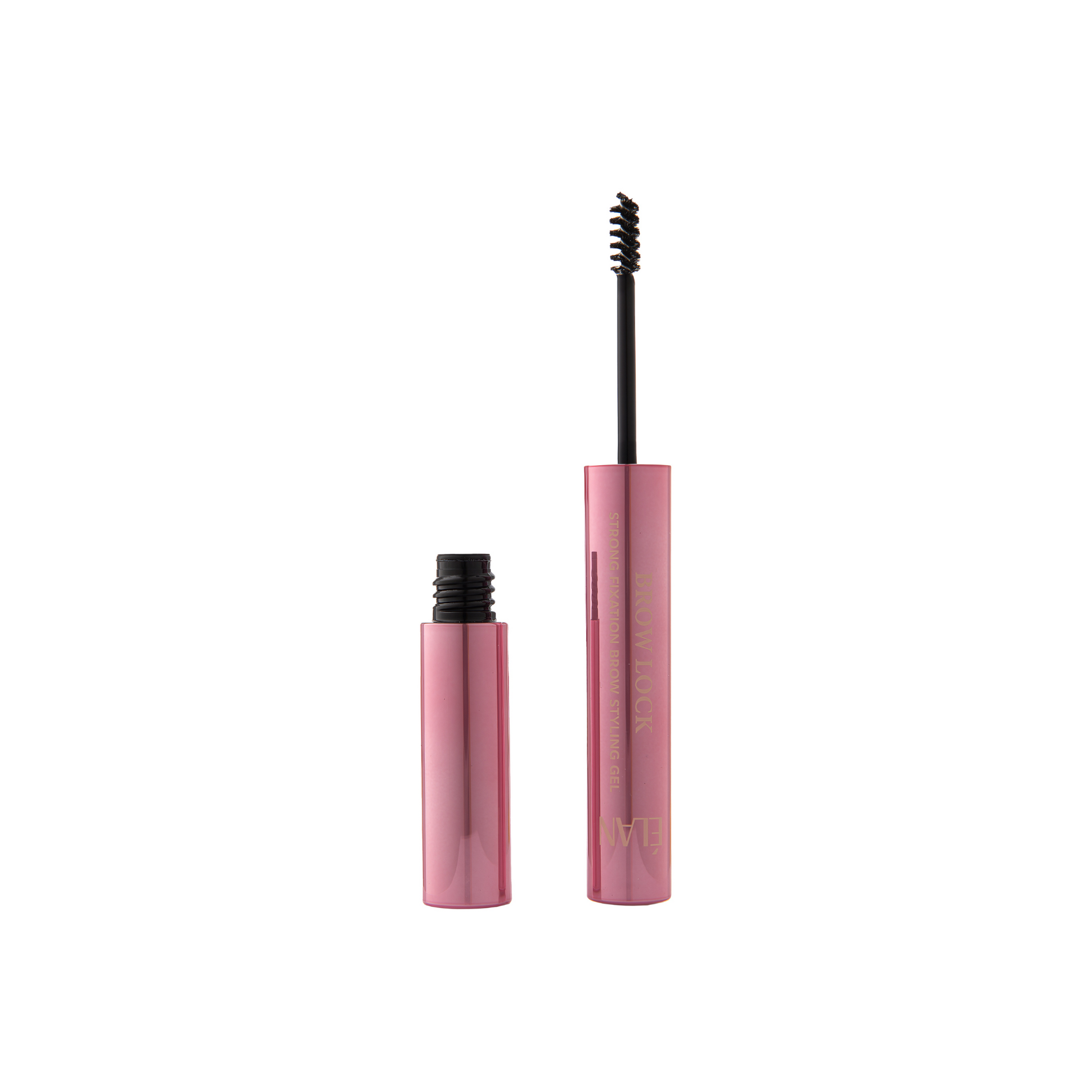 Élan Brow Lock strong fixation brow styling gel in a clear tube, designed for long-lasting hold and shaping eyebrows.
