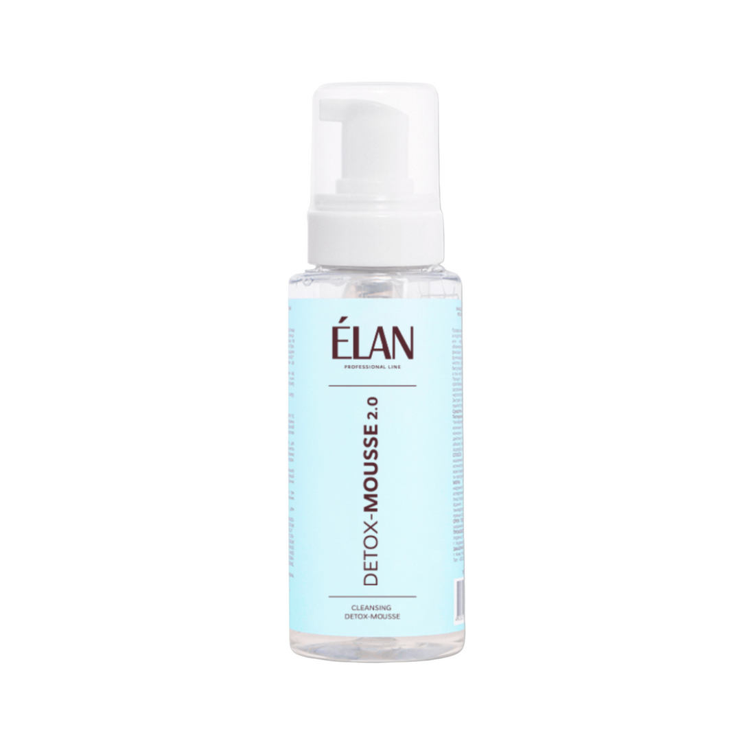 Élan Cleansing Detox Mousse 2.0 for lashes and brows tint, with a foam cleanser bottle and product packaging.