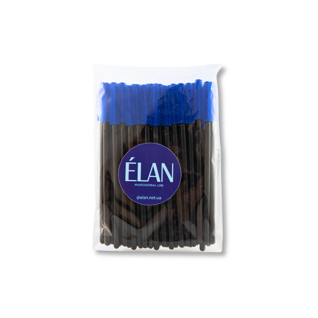 Élan Cosmetics disposable silicone brush for applying lashes and brows, shown in the image with soft silicone bristles.