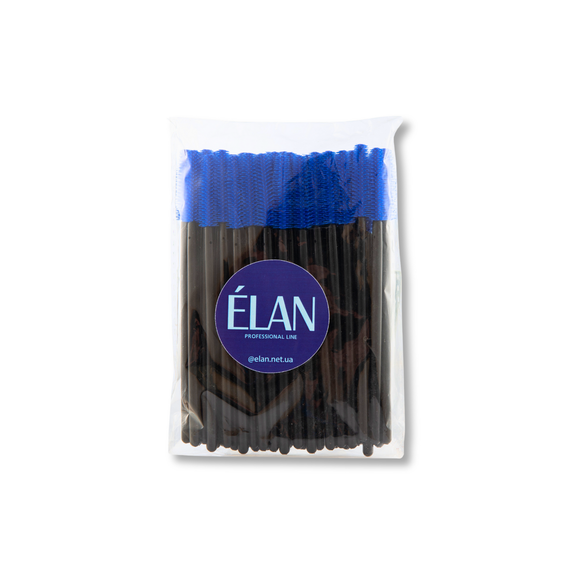 Élan Cosmetics disposable silicone brush for applying lashes and brows, shown in the image with soft silicone bristles.