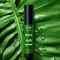 Élan KeraSoft Lash Lifting Serum Step 1 for lashes and brows lamination, shown in a clear bottle with applicator brush.
