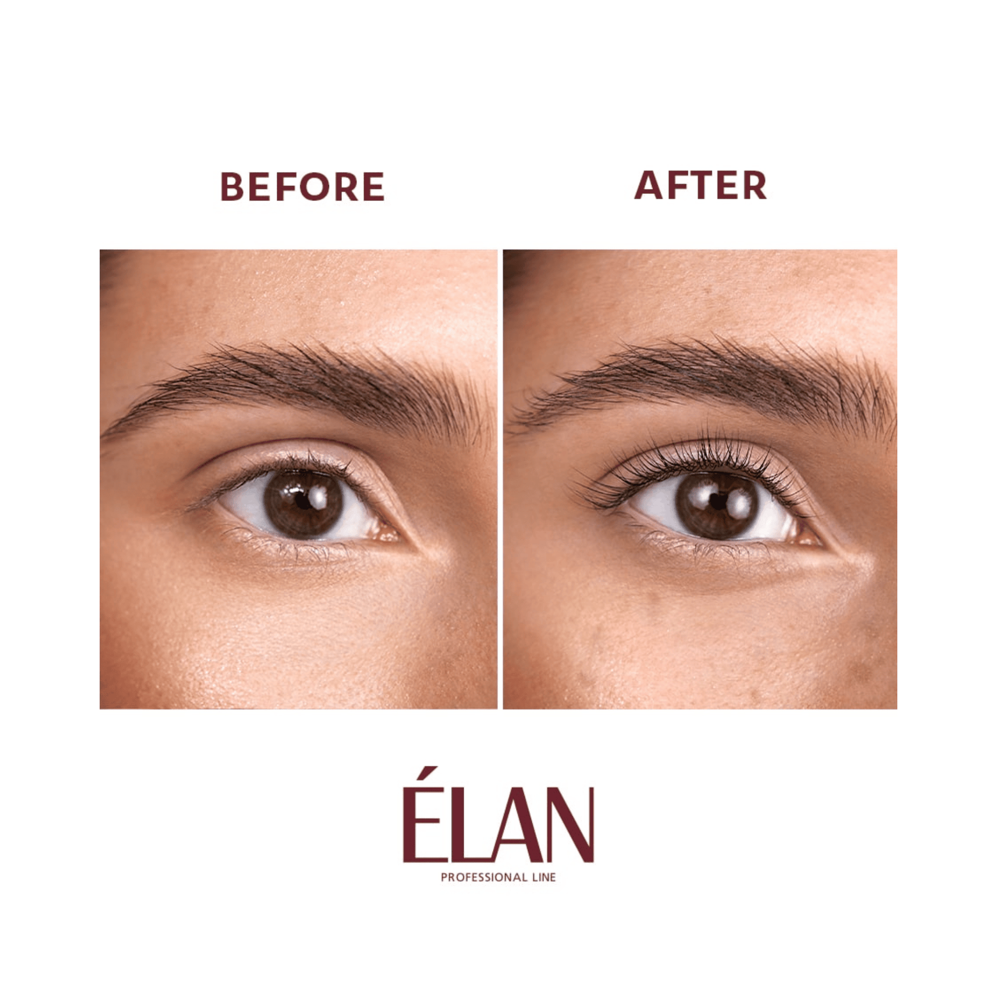 Élan Lash CurlUp 2.0 step 1 for lashes and brows lamination by Élan Cosmetics, showing the product application in a professional setting.