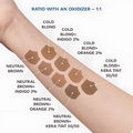 Élan Cosmetics brow gel tint kit with oxidant, featuring a small bottle of tint and oxidizer for lash and brow coloring.