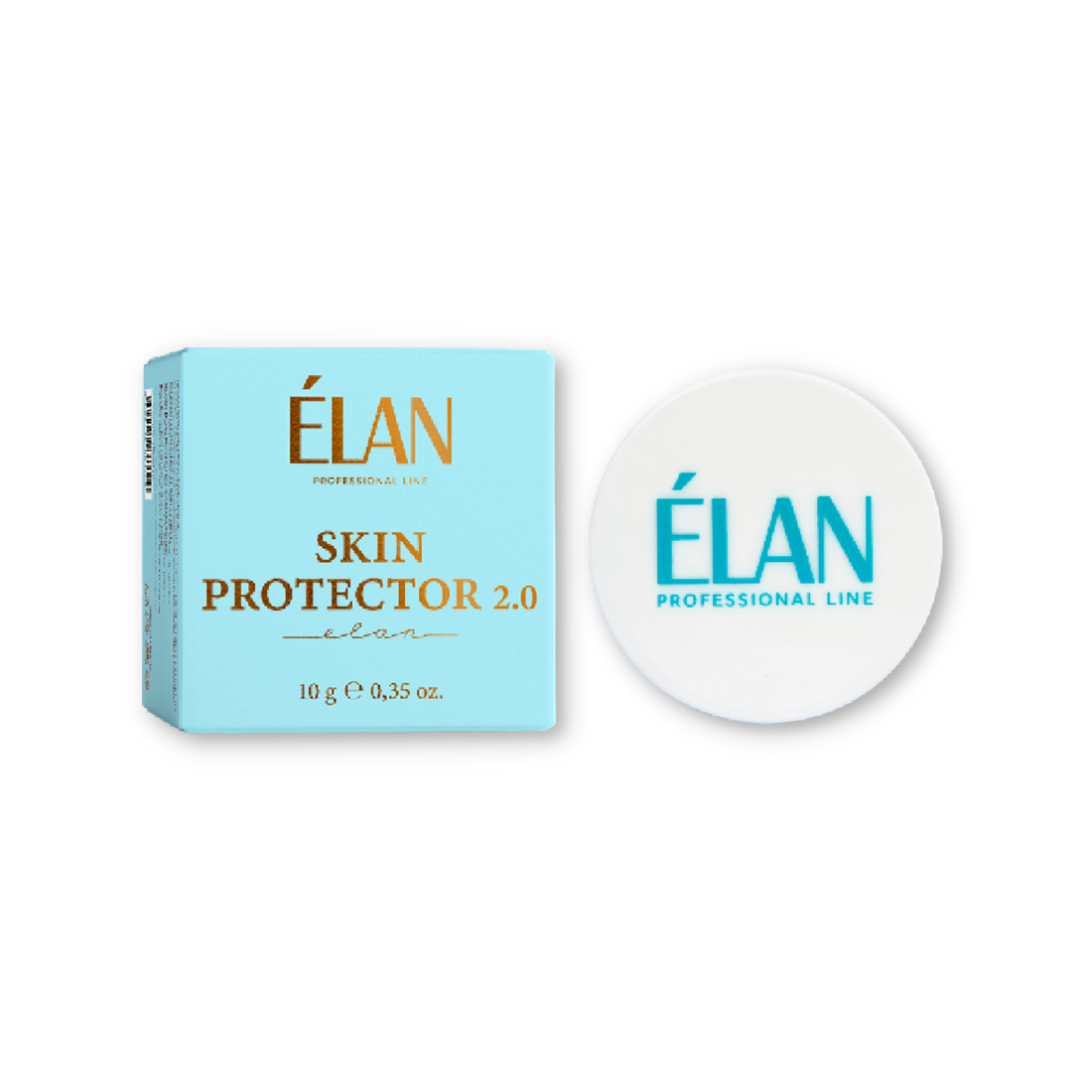 Élan Skin Protector 2.0 eyelash and eyebrow tint shield with argan oil in a 10g jar, from Élan Cosmetics.