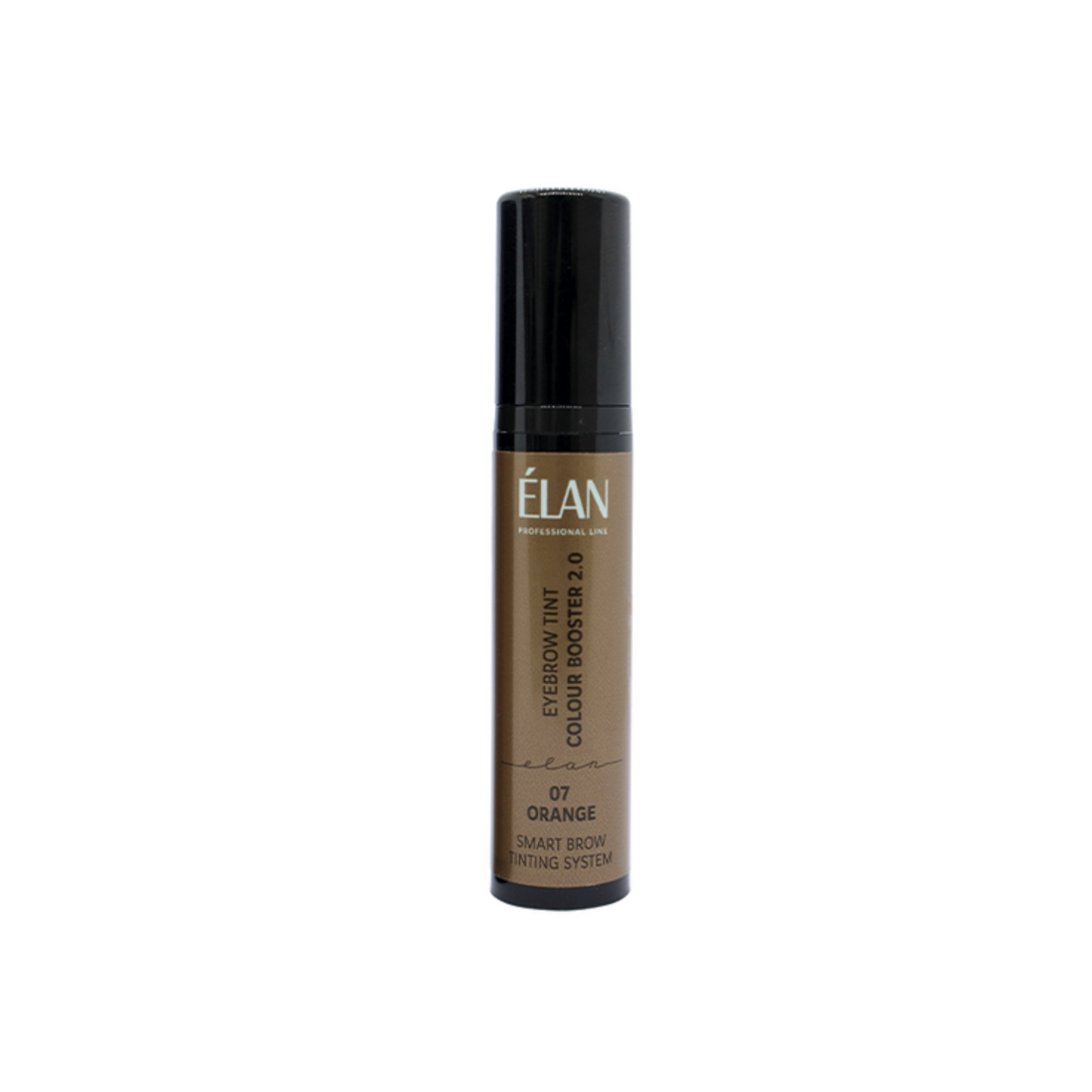 Élan Smart Brow Tinting System eyebrow tint colour booster 2.0 in shade 07 Orange, displayed in a sleek bottle with applicator.