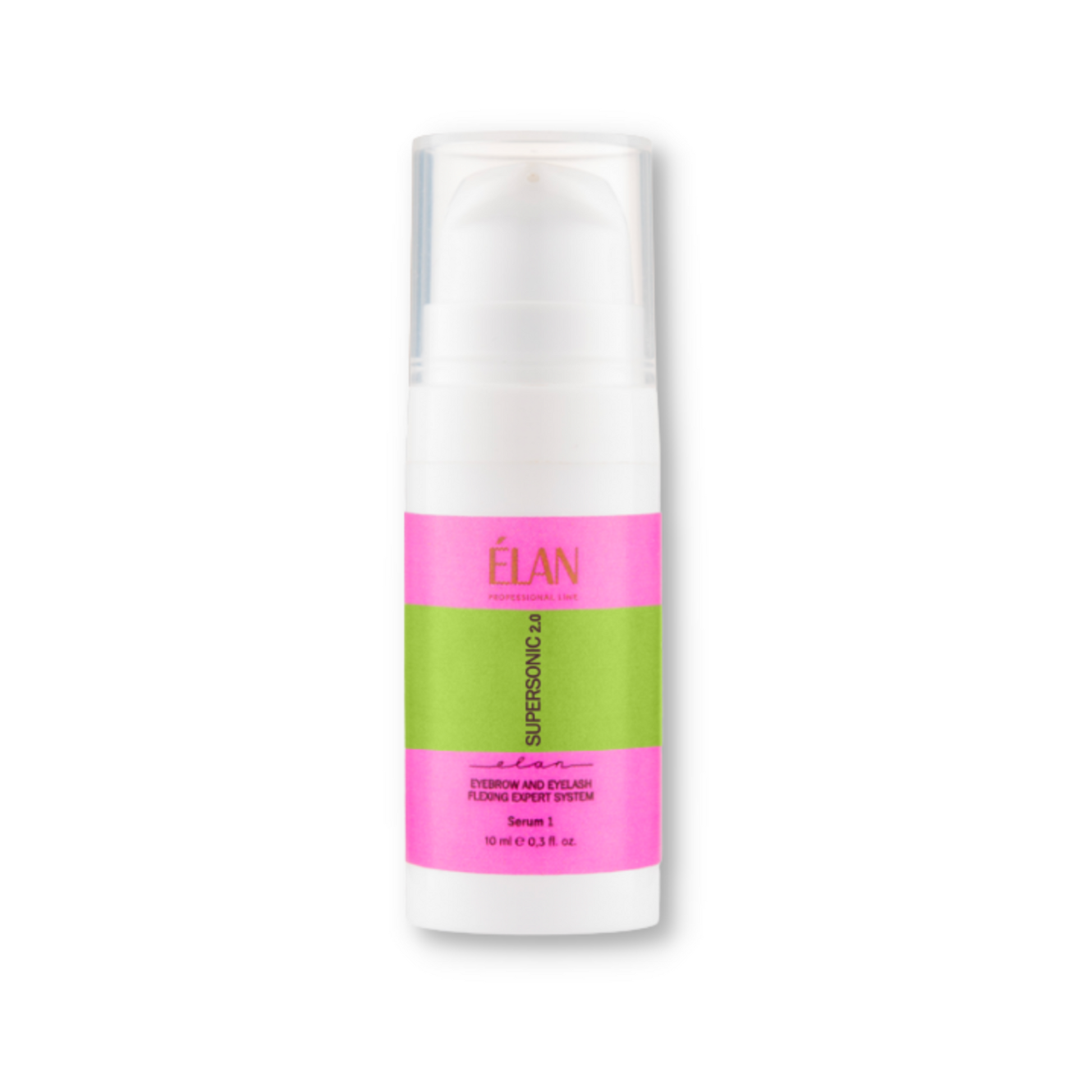 Élan Supersonic 2.0 Serum 1 Clear for lashes and brows lamination, 10ml bottle by Élan Cosmetics, shown in the image.